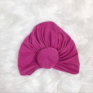Top Knots Co Fuschia Swim Turban Beanie Hat Sz L